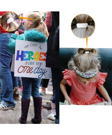 50 Pcs White Elastic Hair Ties for Girls - Stretchy Ponytail Holders - Teens Scunci Accessories - Seamless Nylon Scrunchies Bands - Gentle Fine-Hair Hold - Buy Online on GoSupps.com