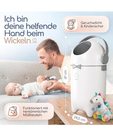 LEVIAS DARGEIMER Baby Diaper Waste Bucket Odor-Tight & Cost-Effective 10L Design for International Shipping - Buy Online on GoSupps.com