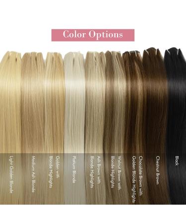 REECHO Clip in Hair Extensions - Thick Long Lace Weft Synthetic Hairpieces for Women - 24 Inch Chocolate Brown with Golden Blonde Highlights - 240g (Pack of 5) - Buy Online on GoSupps.com