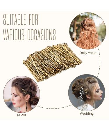 Buy 150 Wave Shape Hairpins | Gold Metal Bobby Pins Set for Girls & Children | Hair Accessories for Salons - Buy Online on GoSupps.com