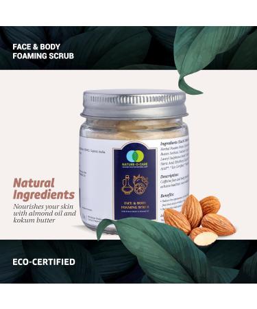 Vegan Face & Body Foaming Scrub with Kokum Butter & Almond Oil | Reduces Stretch Marks Fine Lines & Wrinkles | 100g - Cruelty-Free - Buy Online on GoSupps.com