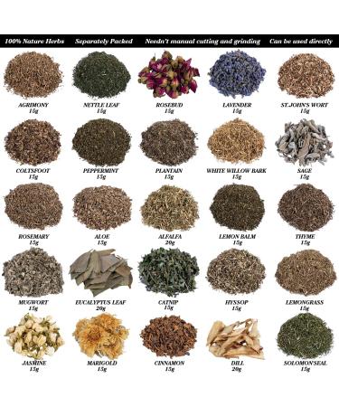 Dried Herbs and 29Pcs Witchcraft Supplies for Spells - Wicca, Pagan, Rituals, Altar Supplies - Buy Online on GoSupps.com