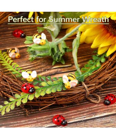 50 Pieces Tiny Resin Bees and Ladybugs for Crafts and DIY Decor - 0.98 Inch Bees, 0.74 Inch Ladybugs, 0.51 Inch Size - Perfect for Wreath, Scrapbooking, Party Decoration - Buy Online on GoSupps.com