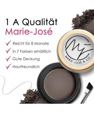 Marie-Jos & Co Dark Brown Eyebrow Powder - Compact Makeup for Natural Looking Eyebrows - Includes 3g Powder & Brush - All Day Soft Finish - Buy Online on GoSupps.com