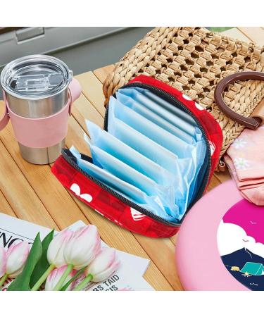 Buy Portable Storage Bags for Women's Bandages & Menstrual Products - Heart Design Red Checkable - Ideal for School & Office - Buy Online on GoSupps.com