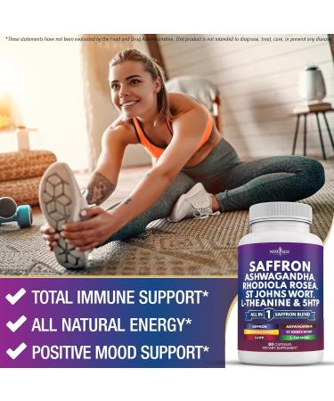 NEW AGE Saffron Supplements with Ashwagandha - Support with L-Theanine Ginkgo Biloba St. John's Wort Rhodiola Rosea & 5-HTP - Saffron 120 Count 120 Capsules (Pack of 2) - Buy Online on GoSupps.com