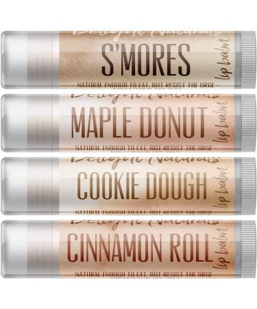 Awfully Sweet Lip Balm Gift Set | Cinnamon Roll Cookie Dough Maple Donut & S'Mores | Perfect Gift for Lip Care Lovers | International Shipping Available - Buy Online on GoSupps.com
