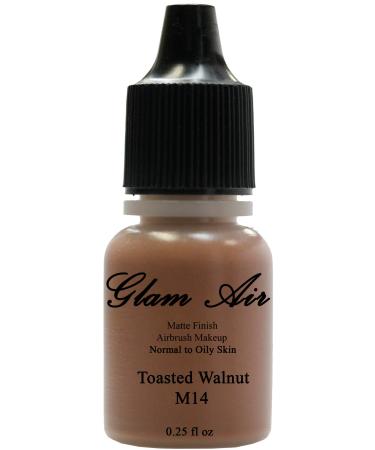Glam Air Brush Foundation Makeup"long Lasting" Flawless Beautiful Natural Looking Skin with Glam Air (TOASTED WALNUT M14)