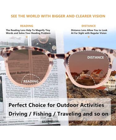 LianSan Women's Invisible Bifocal Reading Sunglasses | Retro UV Protection Sun Readers | Spring Hinge | Pink Tortoise Fashion | 200.0x Magnification - Buy Online on GoSupps.com