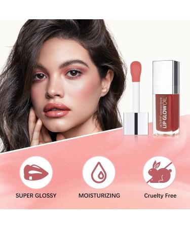 SBHEANGBA Moisturizing Lip Oil No-Sticky Lip Gloss Tinted Lip Balm Lip Care Long Lasting Clear Liquid Lipsticks Plump Lip Glow Oil For Dry Lip's Moisturizing Hydrating And Nourishing Rosewood 03# Rosewood - Buy Online on GoSupps.com