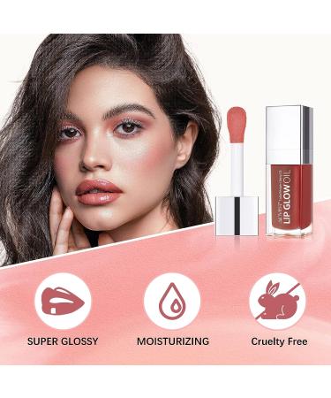 Sefudun Lip Glow Oil - Hydrating Lip Gloss Long Lasting Waterproof Tint Set (Rose) - Buy Online on GoSupps.com