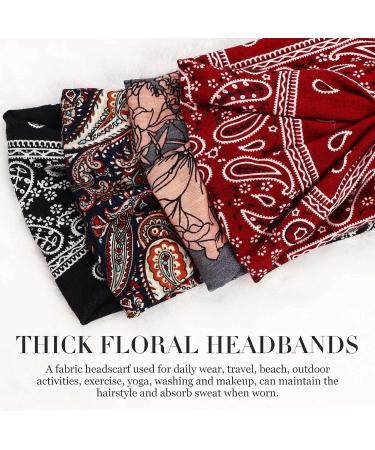 Vemalo Stylish Wide Headbands for Women - Pack of 4 Boho Bandeau Head Bands for Workout and Yoga - Stretch No Slip Hair Wraps - Buy Online on GoSupps.com
