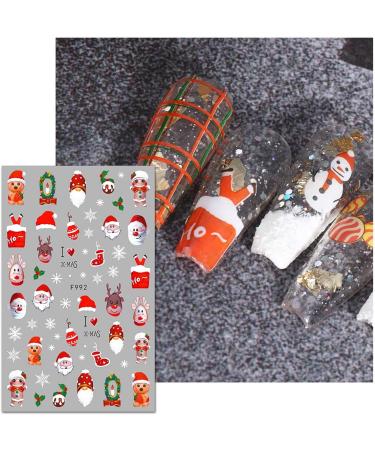 JMEOWIO 10 Sheets Christmas Nail Art Stickers Decals Self-Adhesive Snowflake Xmas Winter Holiday Cute Nail Supplies Nail Art Design Decoration Accessories - Buy Online on GoSupps.com