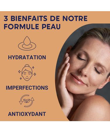 SKIN FORMULA | Marine Collagen Hyaluronic Acid Coenzyme Q10 Zinc Selenium Brewer's Yeast | Antioxidant Hydration Imperfection | 30 Day Skin Food Supplement | Made in France - Buy Online on GoSupps.com