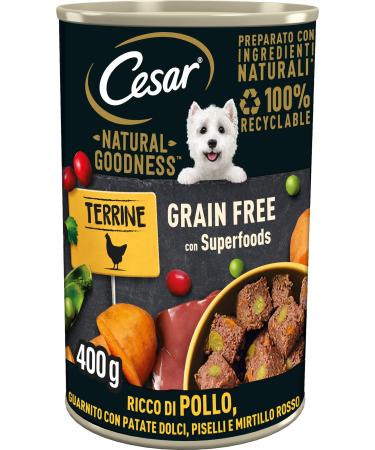 Cesar Natural Goodness wet dog food with chicken and vegetables 6 cans of 400 g each total 2.4 kg Chicken 400 g (pack of 6)