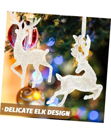 HOMSFOU 20 Pcs Christmas Elk Pendant Antler Window Hanging Xmas Gifts Glass Clear Ornaments Clear Glass Christmas Elk Hanging Ornament Hanging Bells Decoration Supplies Pvc The Tree As Shownx5pcs 15X8CMx5pcs - Buy Online on GoSupps.com