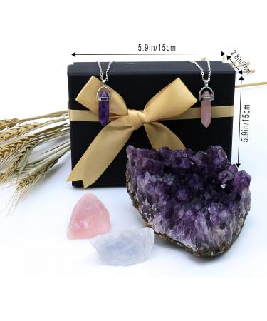 Natural Nvzi Amethyst Cluster 450G - Healing Purple Crystal Geode with Clear Quartz and Rose Quartz for Protection - Buy Online on GoSupps.com