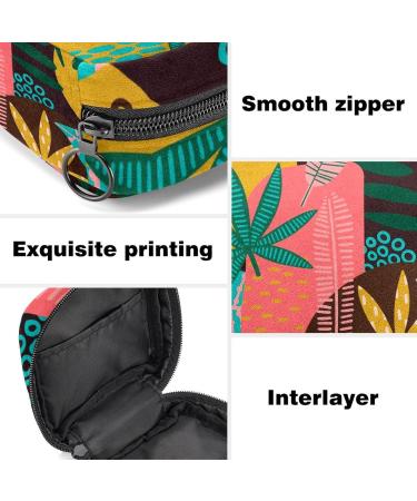 Stylish Menstruation Pad Bag with Zipper - Women's Napkin & Tampon Collecting Bags in Tribal Patterns & Tropical Leaves - Buy Online on GoSupps.com