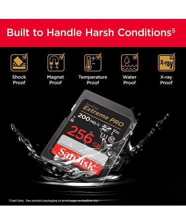 SanDisk 256GB Extreme PRO SDXC Memory Card - 4K UHD, C10, U3, V30 - Buy Online on GoSupps.com