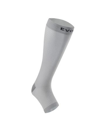 15-20mmHg Open Toe Compression Socks | Gray Toeless Design for Swelling & Varicose Veins Relief | TALL-M - Buy Online on GoSupps.com