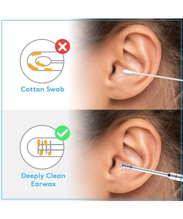 7 Pcs Ear Pick Earwax Removal Kit | Stainless Spring Steel Ear Cleansing Tool Set with Storage Box and Syringe Bulb for Ear Cleaning - Buy Online on GoSupps.com