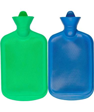 SteadMax 2 Pack Hot Water Bottles - 2L Natural Rubber | BPA-Free Heat Therapy and Pain Relief | Durable Hot Water Bag for Compress - Buy Online on GoSupps.com