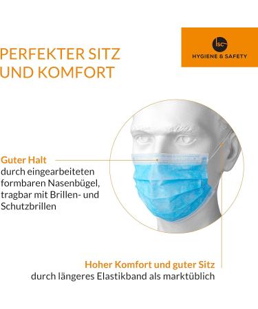ISC Hygiene & Safety Munds Protection Masks - 50 Count 3-Layer Elastic Comfort Fit Latex-Free Multiple Colors Available - Buy Online on GoSupps.com