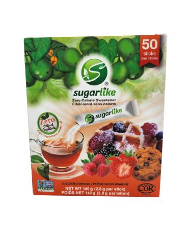 SugarLike TableTop Fruit 50 Single Serving sticks - Zero Calorie & Zero Carbs Keto & Low-Carb Diabetic Friendly 1:1 Sugar Substitute No Bad Aftertaste All Natural Ingredients Non-GMO 140 g (Pack of 1)