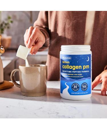 NativePath Collagen PM Lemon - Nighttime Collagen Drink with Melatonin Magnesium GABA & L-Theanine for Sleep Support - 10g Grass-Fed Collagen Peptides - 20 Servings - Buy Online on GoSupps.com