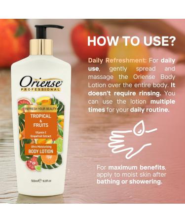 Tropical Fruits Body Lotion with Grapefruit Extract | Quick Absorb Hydration | Vitamin E & Glycerine | 16.9 fl oz - Buy Online on GoSupps.com