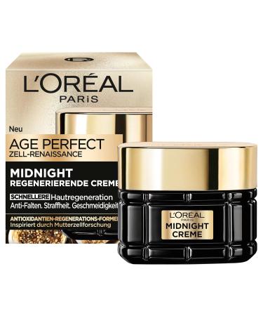 L'Or al Paris regenerating cream Age Perfect Zell-Renaissance Midnight anti-aging facial care tightness and fewer wrinkles for all skin types with vitamin E and neohespers 50 ml