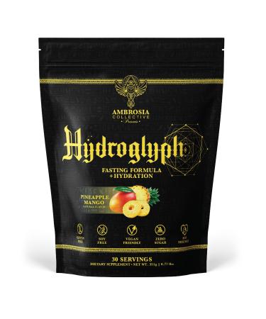 Ambrosia Hydroglyph Intraworkout Formula w/BCAA + EAA + Electrolytes Hydration Powder to Protect Lean Muscle 0g Sugar Fasting Hydration Drink Mix Made w/Coconut Water (Pineapple Mango)