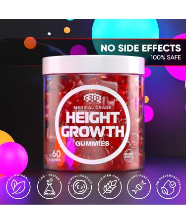 Height Growth Increase Gummies Vitamins Grow Tall Supplement Calcium Magnesium Zinc Ashwagandha Glucosamine Multivitamin for Teens Kids Adults 60 Count (Pack of 1) - Buy Online on GoSupps.com
