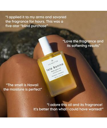 LA SALT CO Isla Bonita Body Glow Oil - Tropical Floral Body Oil - Hydrates and Moisturizes Dry Skin - Non-Greasy Formula 100% Natural 12 Botanical Oils Including Jojoba and Argan Oils - 3.4 Ounces - Buy Online on GoSupps.com