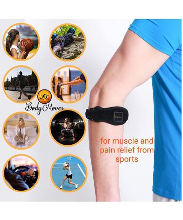 BodyMoves Tennis Elbow Brace (2pcs) with Hot & Cold Ice Pack - Joint Pain Relief for Sports & Daily Use - Treat Tendonitis, Bursitis - Basketball, Golfers Elbow Support - Active Blue - Buy Online on GoSupps.com