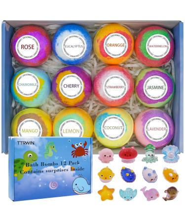 Bath Bomb Gift Set with Surprise Toys Inside Organic and All Natural Ingredients Bubble Bath Bombs Fizzes Spa Ideal Birthday Easter for Boys & Girls