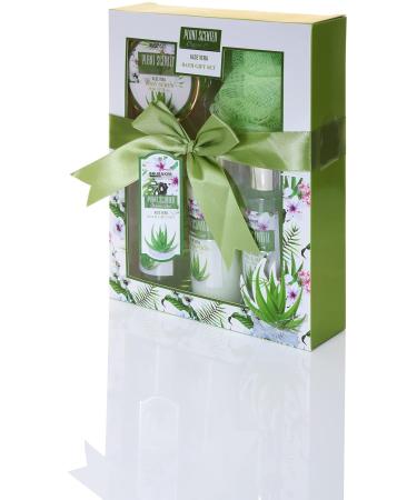 Brubaker Cosmetics 2-in-1 Care Set - Lavender & Aloe Vera - 15-Part Ladies Shower & Swimming Beauty Gift Set with Decorative Wooden Cabinet - Buy Online on GoSupps.com