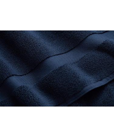 Supima Cotton 3 Piece Bath Towel Set - Hotel Quality Plush Towels - 730 GSM Navy Blue - Buy Online on GoSupps.com