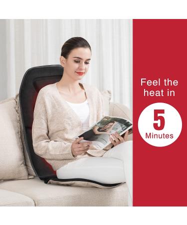 Comfier Massage Seat Cushion with Heat and 10 Vibration Motors - Back Massager for Chair - Ideal Gifts - Black - Buy Online on GoSupps.com