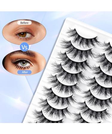 Natural Look Soft Mink False Eyelashes - 10 Pairs | Fluffy, Reusable, Flexible - Buy Online on GoSupps.com