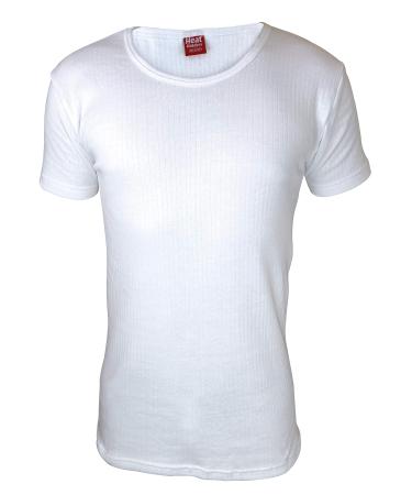 HEAT HOLDERS - Mens Winter Warm Thermal Underwear Short Sleeve Vest Top Shirt Medium: 38-40" Chest White