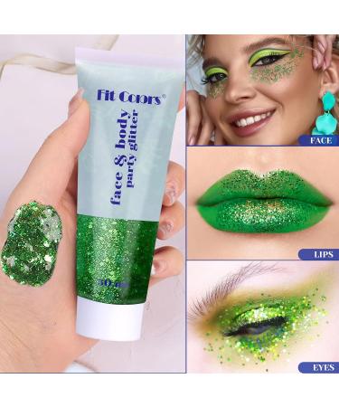 Buy 50ml Green Body Glitter Gel for Festivals | Face & Makeup Accessories | DIY Party Glam - Buy Online on GoSupps.com