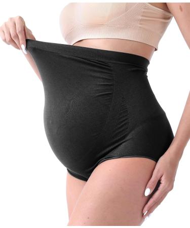 SUNNYBUY Women's Maternity High Waist Seamless Hipster Panties XL - 2 Pack (Black/Skin) - Buy Online on GoSupps.com