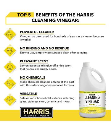 Harris Cleaning Vinegar Lemon 128oz - All Purpose Household Surface Cleaner - Buy Online on GoSupps.com