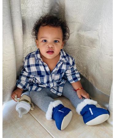 LACOFIA Baby Winter Shoes | Anti-slip Soft Sole Booties for Infant Girls Boys | 12-18 Months | Navy Blue - Buy Online on GoSupps.com