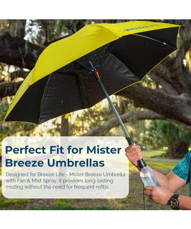 Breeze Life Replacement Mist Bottle Fits Original and Rechargeable Mister Breeze Umbrellas, 16 oz, Clear Frosted - Buy Online on GoSupps.com