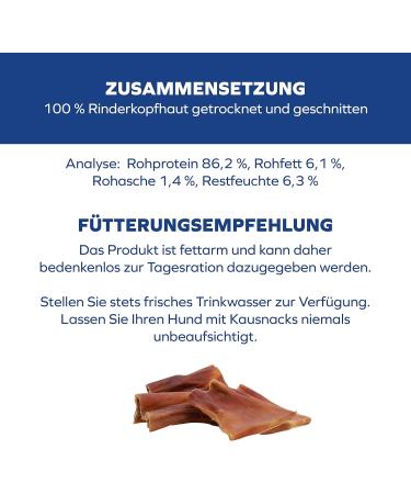 Schwenner Beef Head Skin Panels - Premium Dried Dog Snacks for Dental Health | 1kg Chewing Treats - Buy Online on GoSupps.com