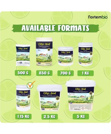 Nortemboo Organic Citric Acid 4x60 kg. Citric Acid Anhider Powder 100% Pure. Multi-Purpose Cleaner. E-Book Included. - Buy Online on GoSupps.com