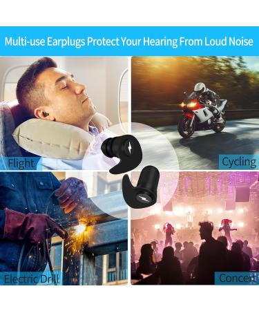Noise Cancelling Ear Plugs - Super Soft Reusable Silicone for Sleep Work Study & Swimming - Black - Buy Online on GoSupps.com