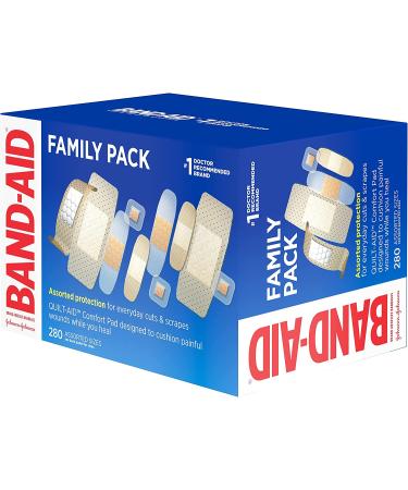 Band-Aid Family Variety Pack - 280 ct, Sheer & Clear Flexible Sterile Bandages with Breathable Technology - Buy Online on GoSupps.com